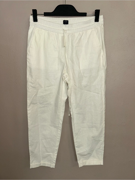 J. Crew Pants - J. Crew White Straight-Leg Linen-Blend Pants NWT